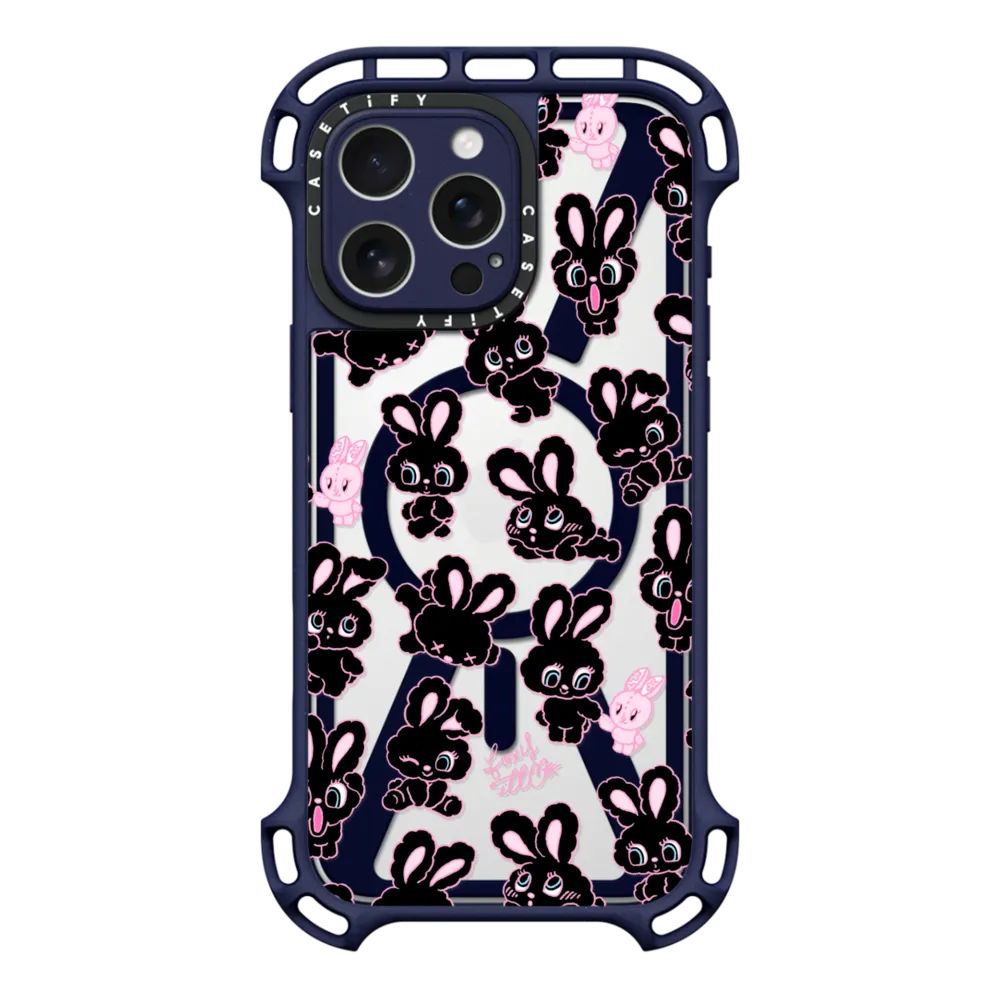Ultra Bounce iPhone 16 Pro Max Case MagSafe Compatible - Black Bunnies