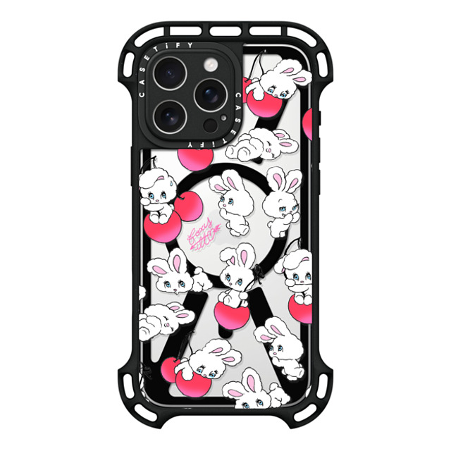 foxy illustrations x CASETiFY iPhone 16 Pro Max ケース ブラック ウルトラ バウンスケース MagSafe対応 Cherry Mix