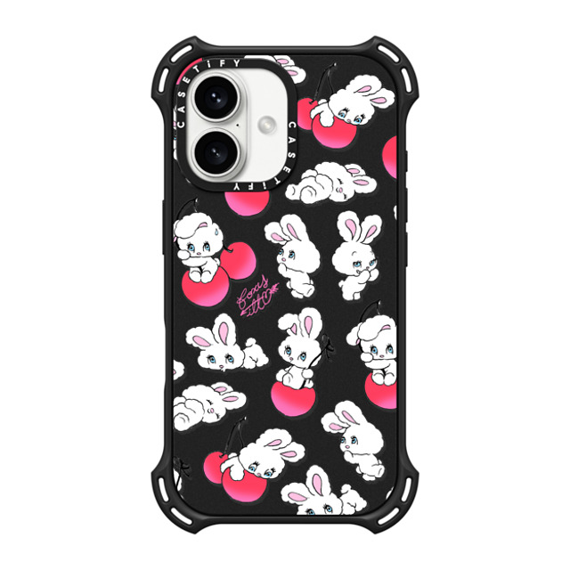 foxy illustrations x CASETiFY iPhone 16 ケース マットブラック バウンスケース Cherry Mix