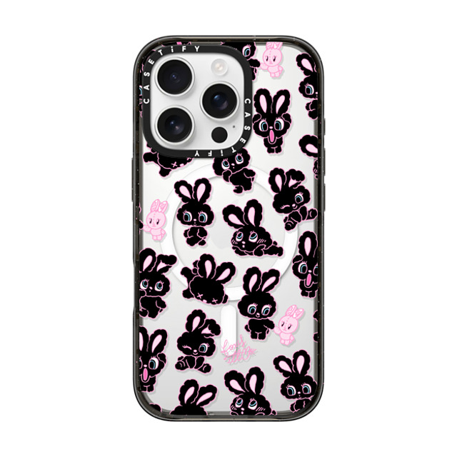 foxy illustrations x CASETiFY iPhone 16 Pro ケース ブラック インパクトケース MagSafe対応 Black Bunnies