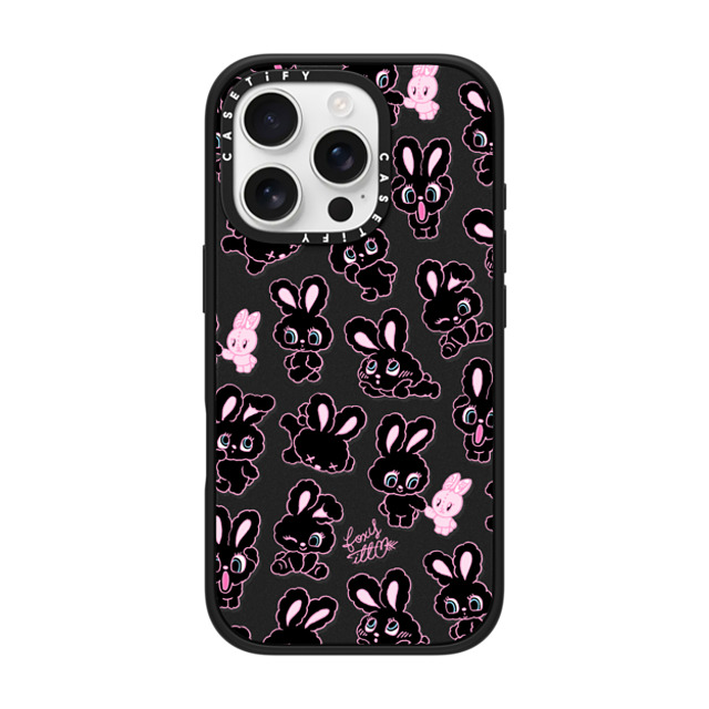 foxy illustrations x CASETiFY iPhone 16 Pro ケース マットブラック インパクトケース MagSafe対応 Black Bunnies