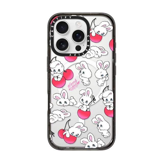 foxy illustrations x CASETiFY iPhone 16 Pro ケース ブラック インパクトケース MagSafe対応 Cherry Mix