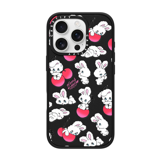 foxy illustrations x CASETiFY iPhone 16 Pro ケース マットブラック インパクトケース Cherry Mix