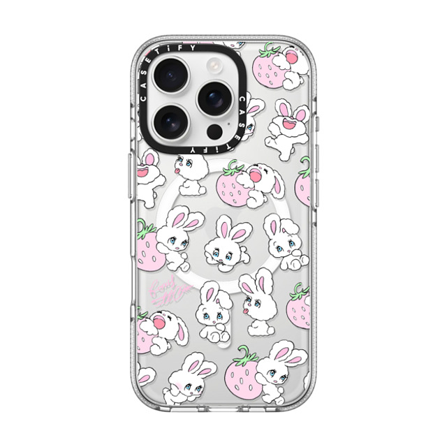 foxy illustrations x CASETiFY iPhone 16 Pro ケース クリア クリア ケース MagSafe対応 Strawberry Mix