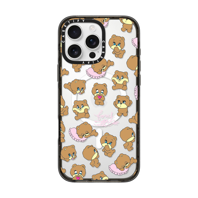 foxy illustrations x CASETiFY iPhone 16 Pro Max ケース Bear,Cartoon ブラック インパクトケース MagSafe対応 Bears Back to School foxy illustrations x CASETiFY iPhone 16 Pro Max ケース Bear,Cartoon ブラック インパクトケース MagSafe対応 Bears Back to School