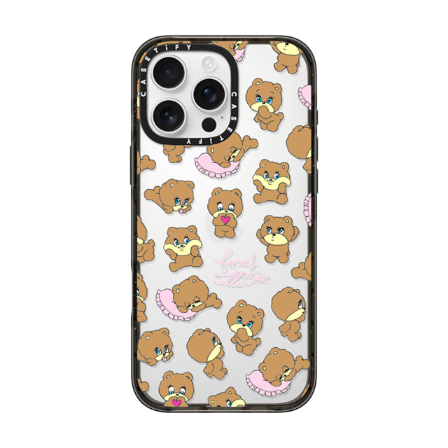 foxy illustrations x CASETiFY iPhone 16 Pro Max Case Bear,Cartoon Black インパクトケース Bears Mother's Day foxy illustrations x CASETiFY iPhone 16 Pro Max Case Bear,Cartoon Black インパクトケース Bears Mother's Day