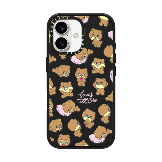 foxy illustrations x CASETiFY iPhone 16 ケース Bear,Cartoon マットブラック インパクトケース MagSafe対応 Bears Father's Day foxy illustrations x CASETiFY iPhone 16 ケース Bear,Cartoon マットブラック インパクトケース MagSafe対応 Bears Father's Day