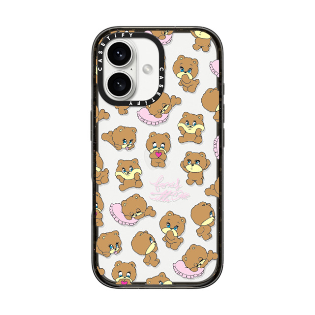 foxy illustrations x CASETiFY iPhone 16 Case Bear,Cartoon ブラック インパクトケース Bears Mother's Day foxy illustrations x CASETiFY iPhone 16 Case Bear,Cartoon ブラック インパクトケース Bears Mother's Day