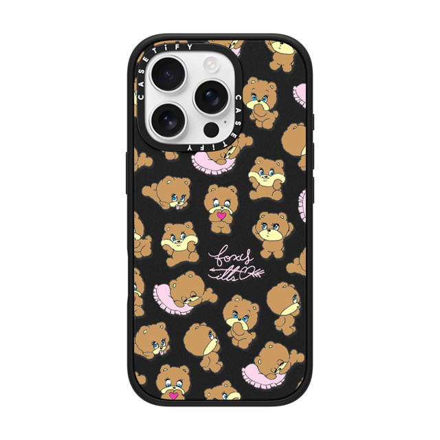 foxy illustrations x CASETiFY iPhone 16 Pro ケース Bear,Cartoon マットブラック インパクトケース MagSafe対応 Bears Father's Day foxy illustrations x CASETiFY iPhone 16 Pro ケース Bear,Cartoon マットブラック インパクトケース MagSafe対応 Bears Father's Day