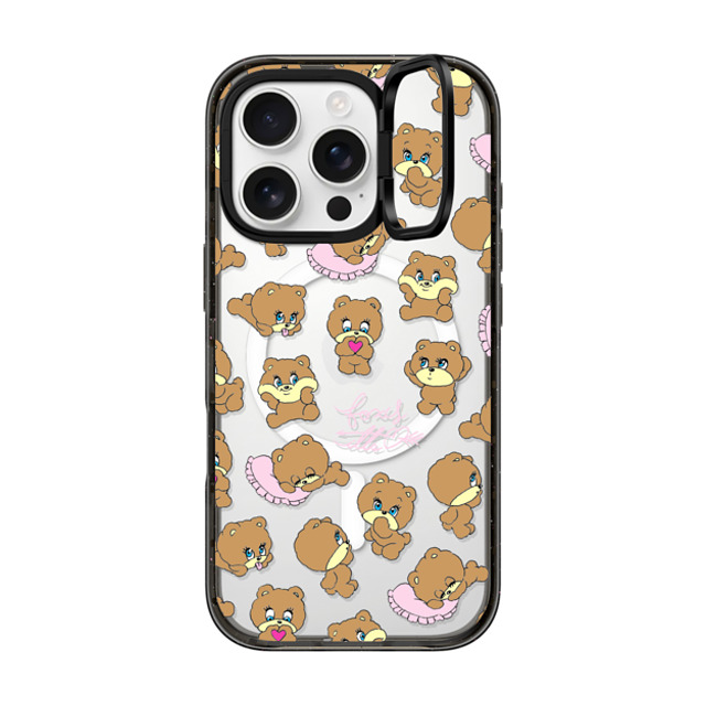 foxy illustrations x CASETiFY iPhone 16 Pro ケース Bear,Cartoon ブラック インパクトリングスタンドケース MagSafe対応 Bears Father's Day foxy illustrations x CASETiFY iPhone 16 Pro ケース Bear,Cartoon ブラック インパクトリングスタンドケース MagSafe対応 Bears Father's Day