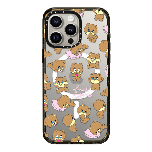 foxy illustrations x CASETiFY iPhone 15 Pro Max Case Bear,Cartoon Black Impact Case MagSafe Compatible Bears Mother's Day foxy illustrations x CASETiFY iPhone 15 Pro Max Case Bear,Cartoon Black Impact Case MagSafe Compatible Bears Mother's Day