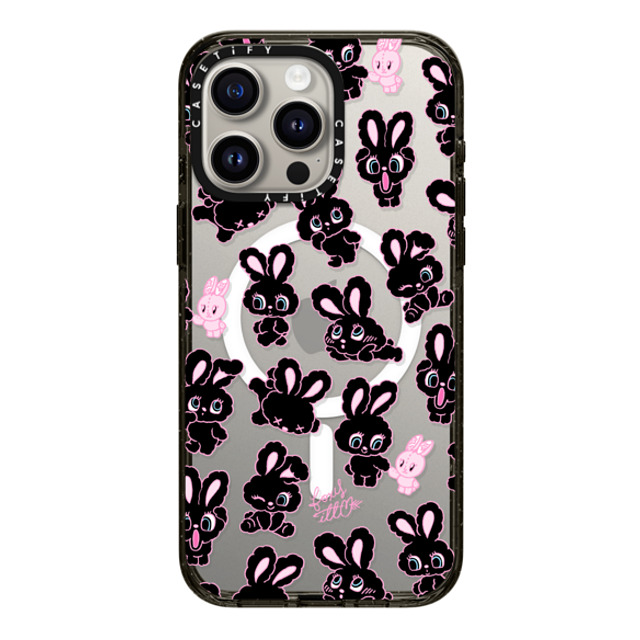 foxy illustrations x CASETiFY iPhone 15 Pro Max ケース ブラック インパクトケース MagSafe対応 Black Bunnies