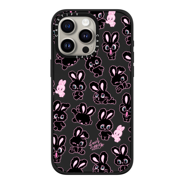 foxy illustrations x CASETiFY iPhone 15 Pro Max ケース マットブラック インパクトケース MagSafe対応 Black Bunnies