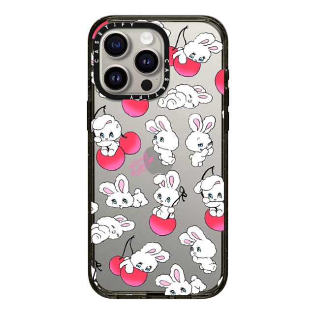 foxy illustrations x CASETiFY iPhone 15 Pro Max ケース ブラック インパクトケース Cherry Mix