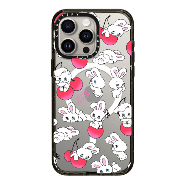 foxy illustrations x CASETiFY iPhone 15 Pro Max ケース ブラック インパクトケース MagSafe対応 Cherry Mix