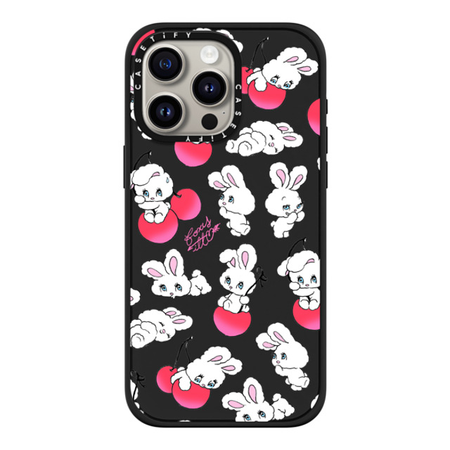 foxy illustrations x CASETiFY iPhone 15 Pro Max ケース マットブラック インパクトケース MagSafe対応 Cherry Mix