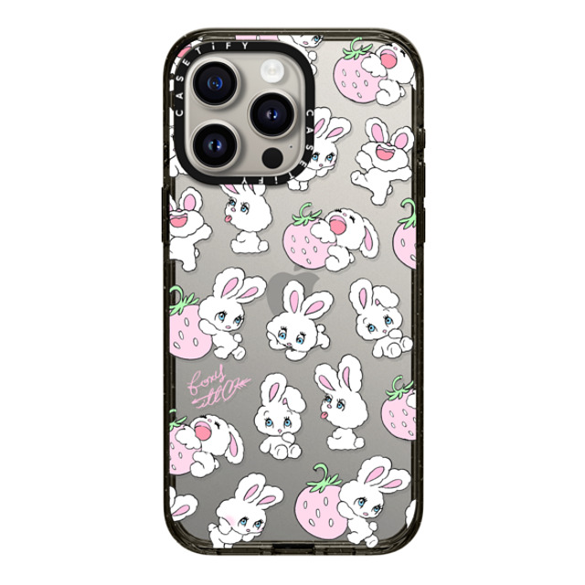 foxy illustrations x CASETiFY iPhone 15 Pro Max ケース ブラック インパクトケース Strawberry Mix