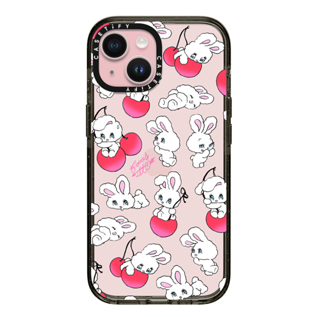 foxy illustrations x CASETiFY iPhone 15 ケース ブラック インパクトケース Cherry Mix