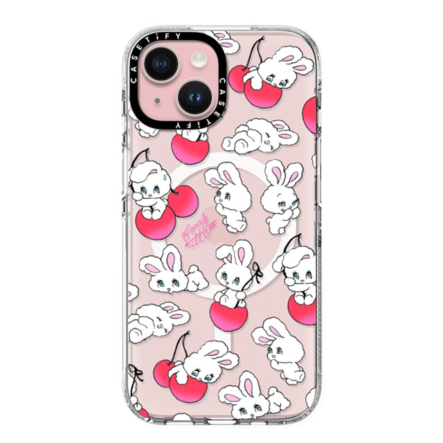 foxy illustrations x CASETiFY iPhone 15 ケース クリア クリア ケース MagSafe対応 Cherry Mix