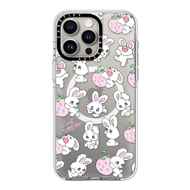 foxy illustrations x CASETiFY iPhone 15 Pro Max ケース クリア クリア ケース MagSafe対応 Strawberry Mix