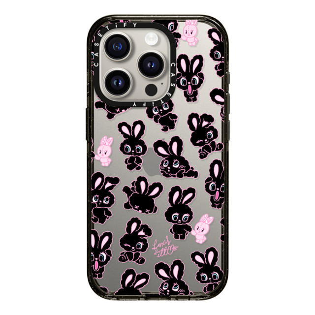 foxy illustrations x CASETiFY iPhone 15 Pro ケース ブラック インパクトケース Black Bunnies