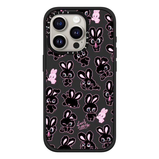 foxy illustrations x CASETiFY iPhone 15 Pro ケース マットブラック インパクトケース MagSafe対応 Black Bunnies