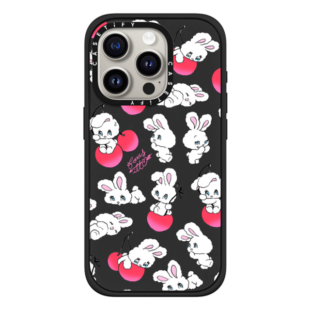 foxy illustrations x CASETiFY iPhone 15 Pro ケース マットブラック インパクトケース MagSafe対応 Cherry Mix