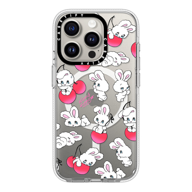 foxy illustrations x CASETiFY iPhone 15 Pro ケース クリア クリア ケース MagSafe対応 Cherry Mix