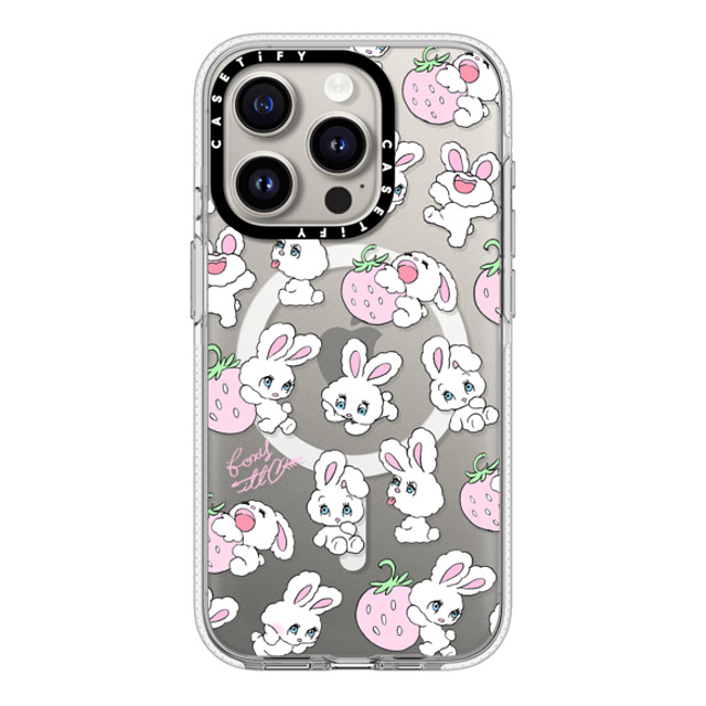 foxy illustrations x CASETiFY iPhone 15 Pro ケース クリア クリア ケース MagSafe対応 Strawberry Mix