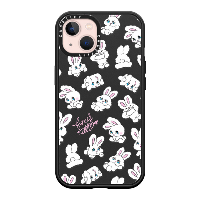 foxy illustrations x CASETiFY iPhone 13 ケース マットブラック インパクトケース MagSafe対応 Bunnies