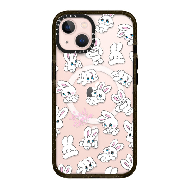 foxy illustrations x CASETiFY iPhone 13 ケース ブラック インパクトケース MagSafe対応 Bunnies