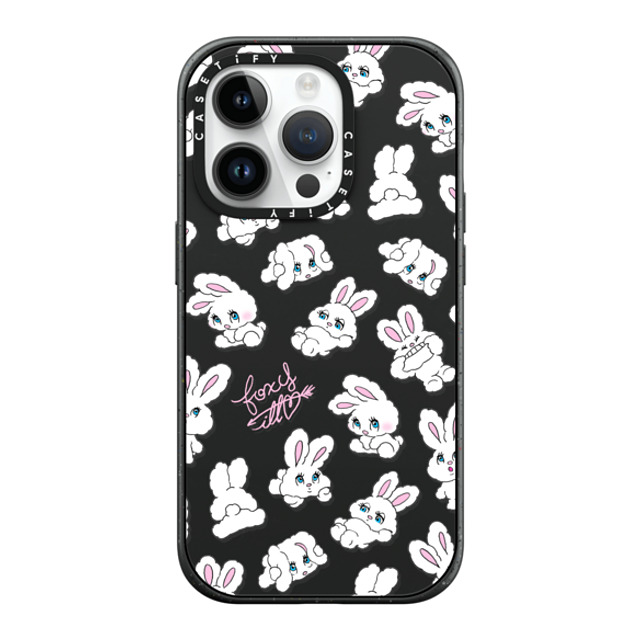 foxy illustrations x CASETiFY iPhone 14 Pro ケース マットブラック インパクトケース MagSafe対応 Bunnies