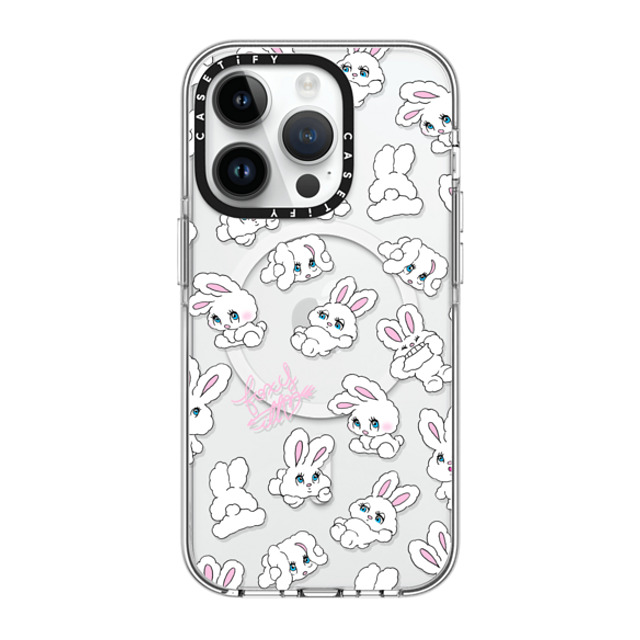 foxy illustrations x CASETiFY iPhone 14 Pro ケース クリア クリア ケース MagSafe対応 Bunnies