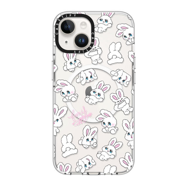 foxy illustrations x CASETiFY iPhone 14 ケース クリア クリア ケース MagSafe対応 Bunnies