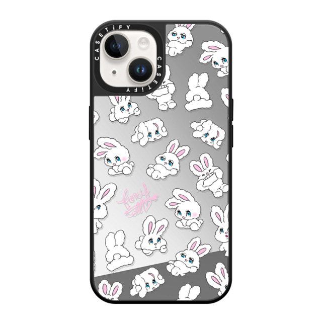 foxy illustrations x CASETiFY iPhone 14 Case Silver on Black ミラーケース MagSafe対応 Bunnies foxy illustrations x CASETiFY iPhone 14 Case Silver on Black ミラーケース MagSafe対応 Bunnies