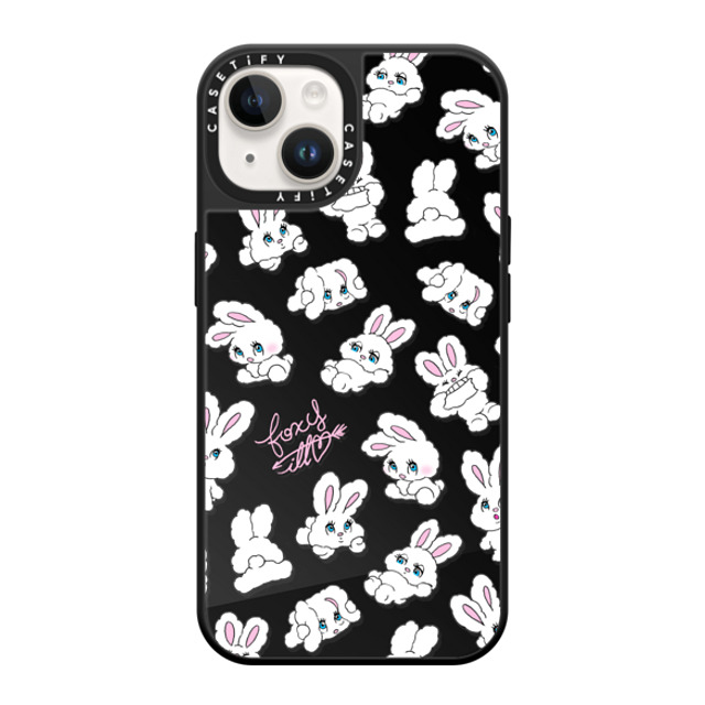 foxy illustrations x CASETiFY iPhone 14 Case Cartoon Black on Black ミラーケース MagSafe対応 Bunnies Mother's Day foxy illustrations x CASETiFY iPhone 14 Case Cartoon Black on Black ミラーケース MagSafe対応 Bunnies Mother's Day