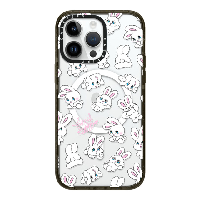 foxy illustrations x CASETiFY iPhone 14 Pro Max ケース ブラック インパクトケース MagSafe対応 Bunnies