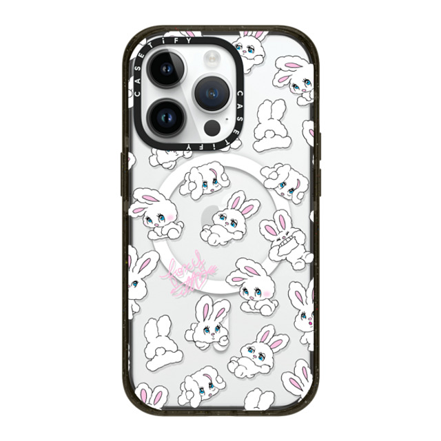 foxy illustrations x CASETiFY iPhone 14 Pro ケース ブラック インパクトケース MagSafe対応 Bunnies