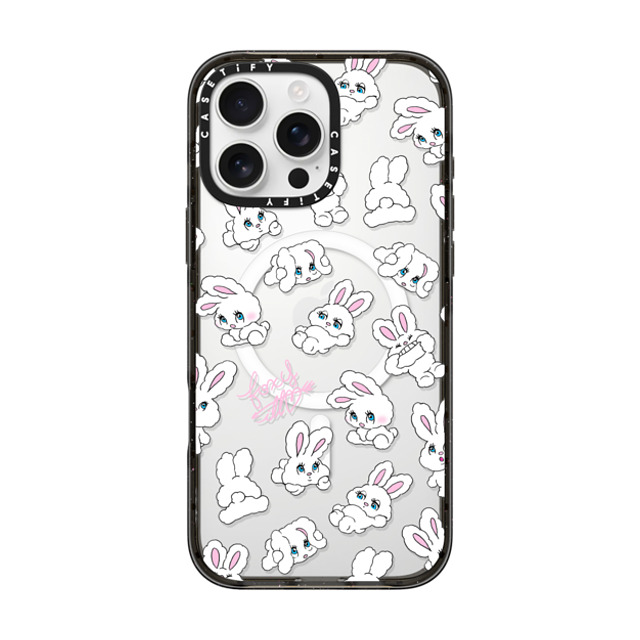 foxy illustrations x CASETiFY iPhone 16 Pro Max ケース ブラック インパクトケース MagSafe対応 Bunnies