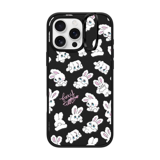 foxy illustrations x CASETiFY iPhone 16 Pro Max ケース マットブラック インパクトリングスタンドケース MagSafe対応 Bunnies