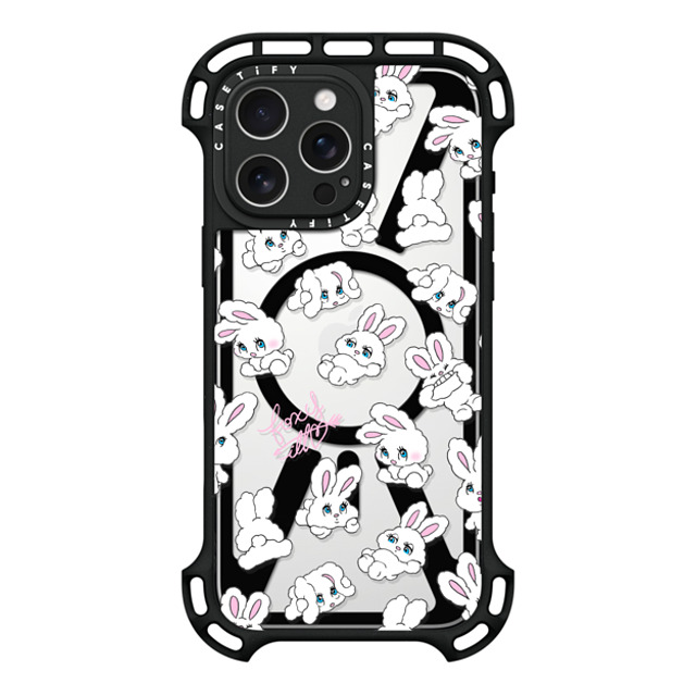 foxy illustrations x CASETiFY iPhone 16 Pro Max ケース ブラック ウルトラ バウンスケース MagSafe対応 Bunnies