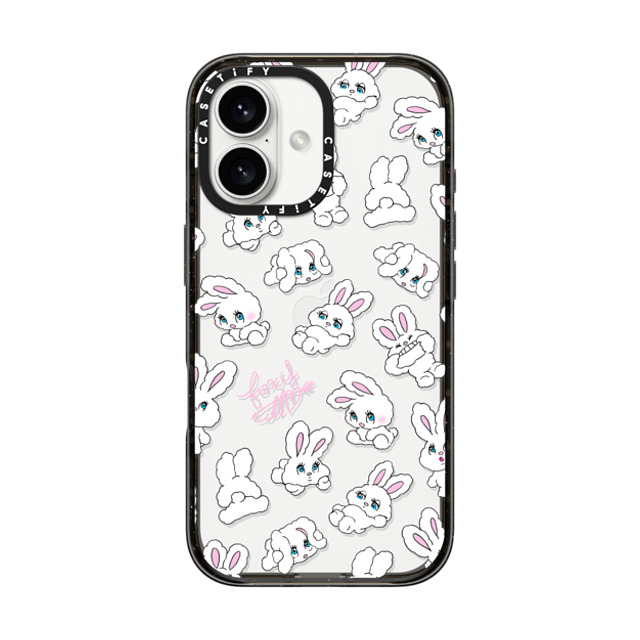 foxy illustrations x CASETiFY iPhone 16 ケース ブラック インパクトケース Bunnies