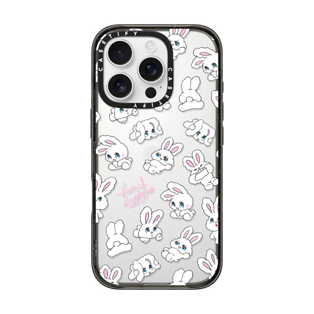 foxy illustrations x CASETiFY iPhone 16 Pro ケース ブラック インパクトケース Bunnies