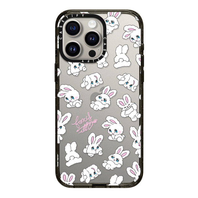 foxy illustrations x CASETiFY iPhone 15 Pro Max ケース ブラック インパクトケース Bunnies