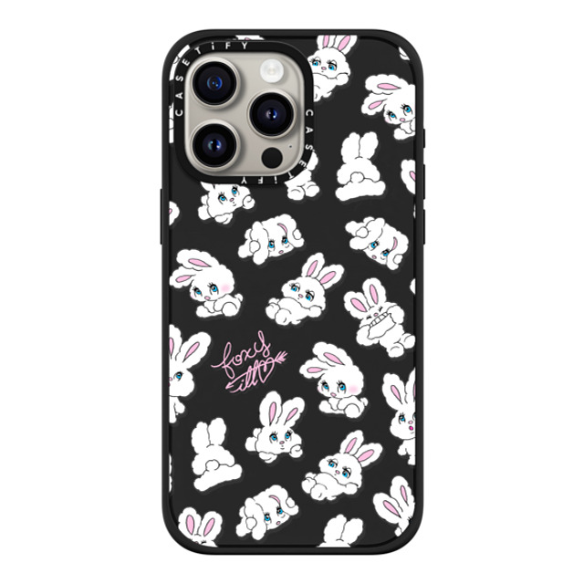 foxy illustrations x CASETiFY iPhone 15 Pro Max ケース マットブラック インパクトケース MagSafe対応 Bunnies