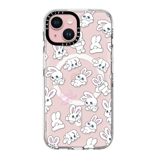 foxy illustrations x CASETiFY iPhone 15 ケース クリア クリア ケース MagSafe対応 Bunnies