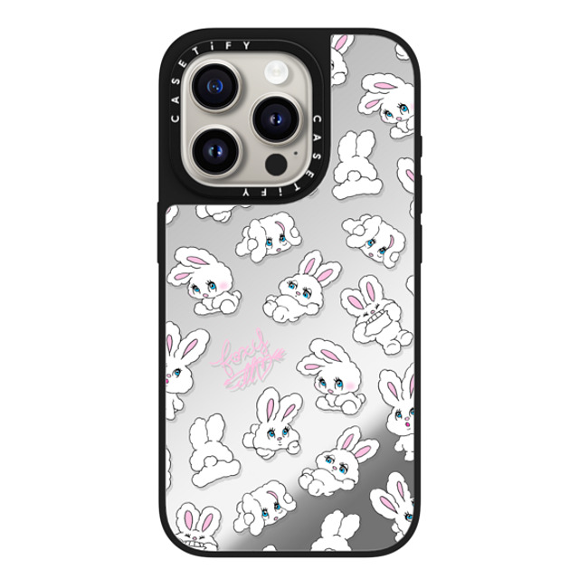 foxy illustrations x CASETiFY iPhone 15 Pro Case Silver on Black ミラーケース MagSafe対応 Bunnies foxy illustrations x CASETiFY iPhone 15 Pro Case Silver on Black ミラーケース MagSafe対応 Bunnies