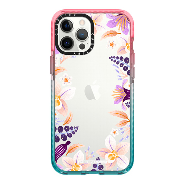 Folklore and Flora x CASETiFY iPhone 12 Pro Max ケース Pink/Blue インパクトケース Flower Halo