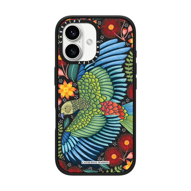 Folklore and Flora x CASETiFY iPhone 16 Case Matte Black Impact Case MagSafe Compatible New Zealand Kea Father's Day Folklore and Flora x CASETiFY iPhone 16 Case Matte Black Impact Case MagSafe Compatible New Zealand Kea Father's Day