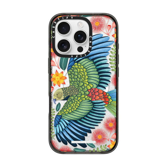 Folklore and Flora x CASETiFY iPhone 16 Pro Case Black Impact Case MagSafe Compatible New Zealand Kea Father's Day Folklore and Flora x CASETiFY iPhone 16 Pro Case Black Impact Case MagSafe Compatible New Zealand Kea Father's Day